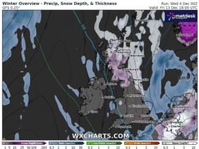 新的降雪天气地图显示了确切的日期550英里的冰墙环绕着英国