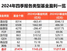 去年四季度基金利润超1100亿元，全年赚1.28万亿元