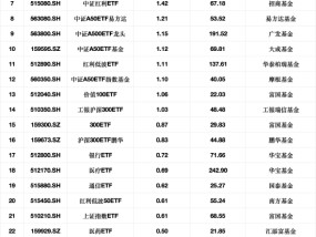 最受青睐ETF：1月7日沪深300ETF华夏获净申购3.99亿元，嘉实沪深300ETF获净申购2.57亿元