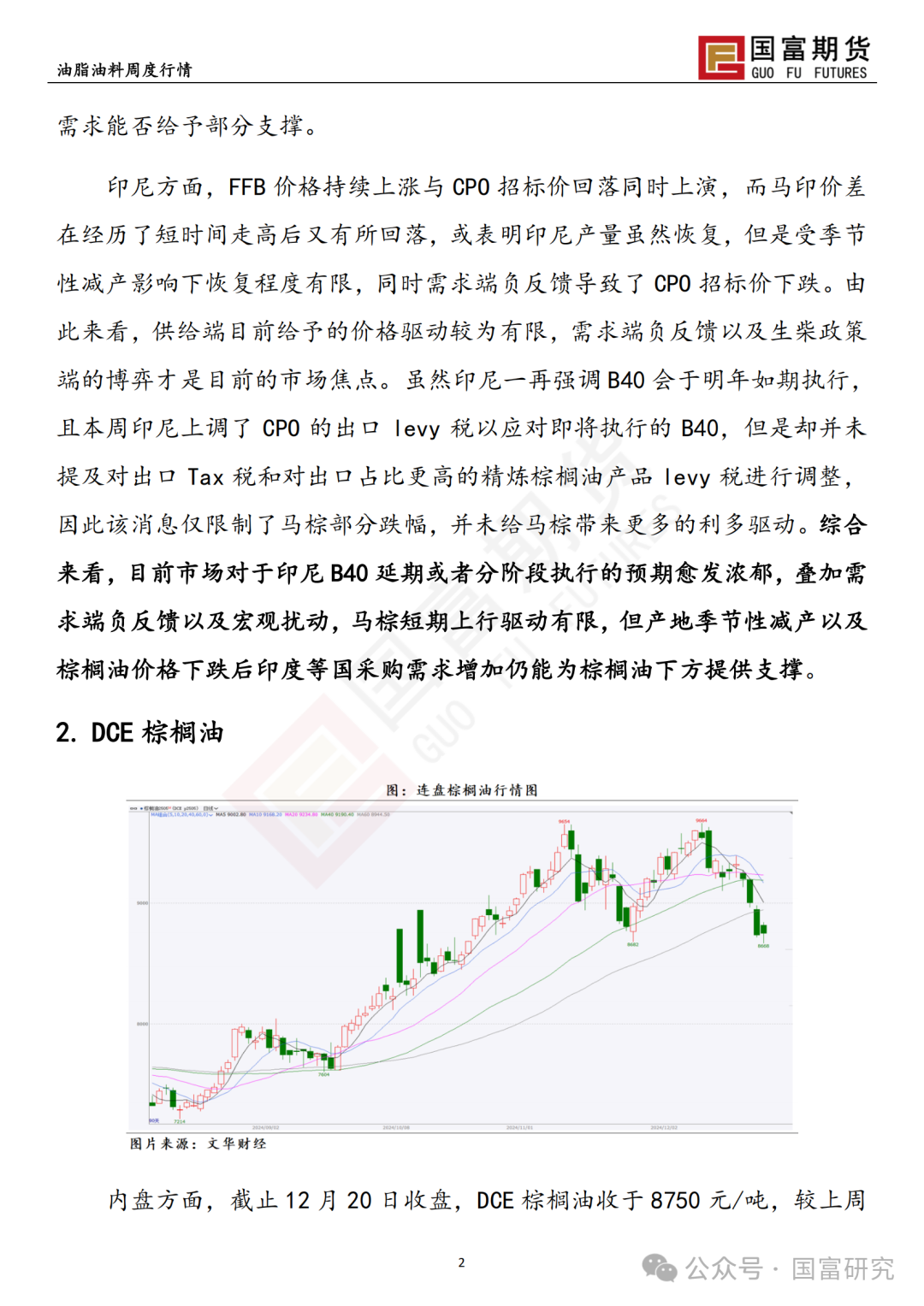 【国富棕榈油研究周报】政策博弈加剧，棕榈油回吐升水